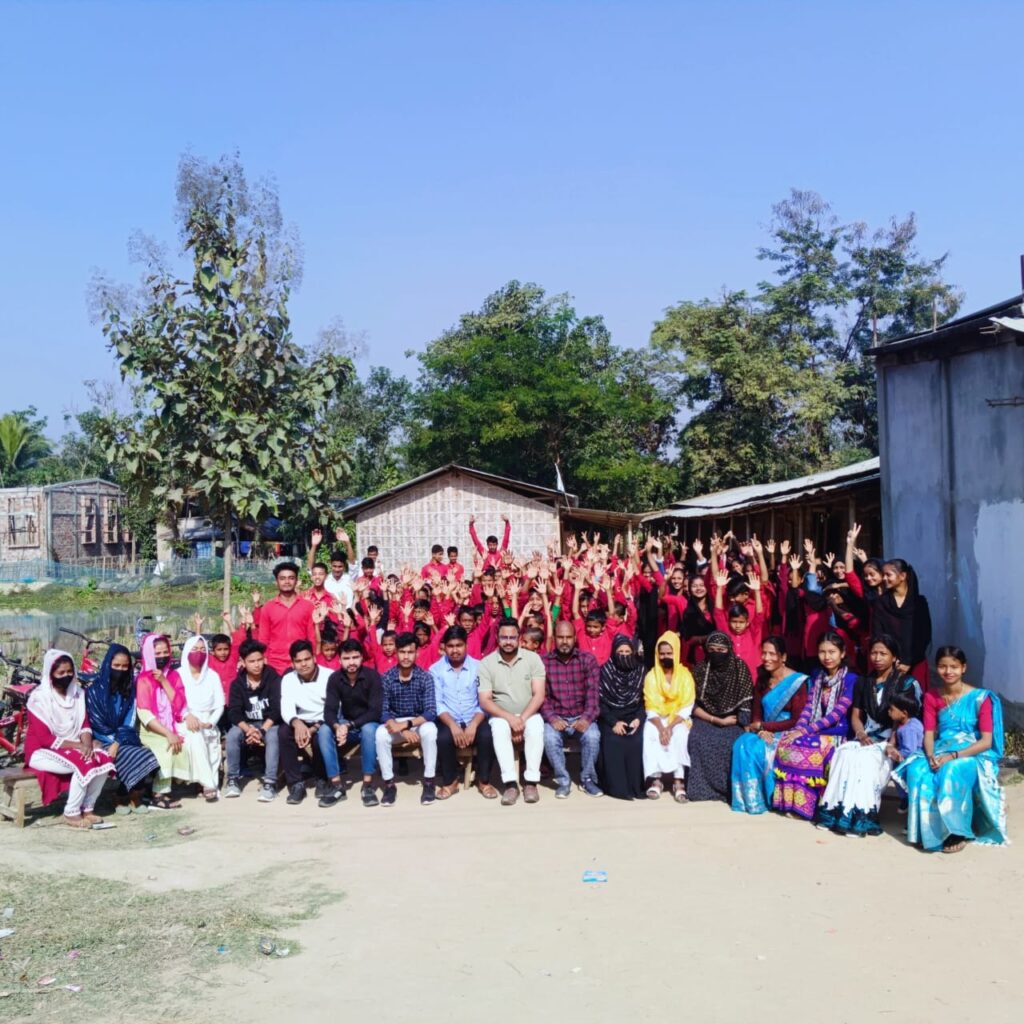 Karaiuni Jatiya Vidyalay teachers and students